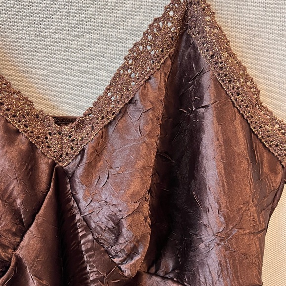 Last chance…MixIt Tank Shell Sleeveless Blouse Top Cami Brown Glitter 2X - Picture 2 of 5